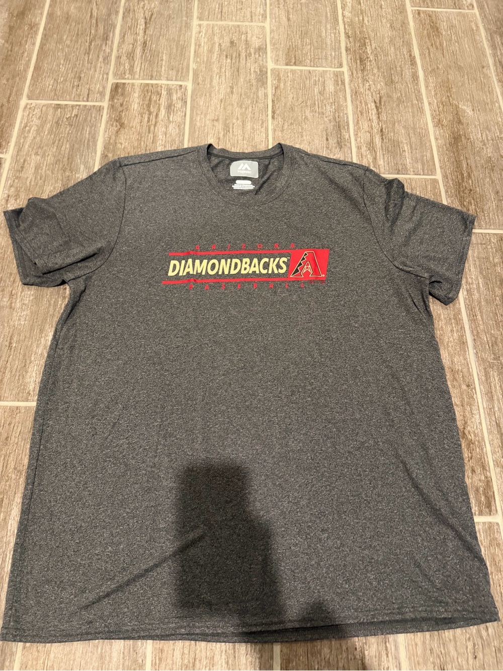 Gray Majestic Athletic Arizona Diamondbacks shirt top tshirt tee